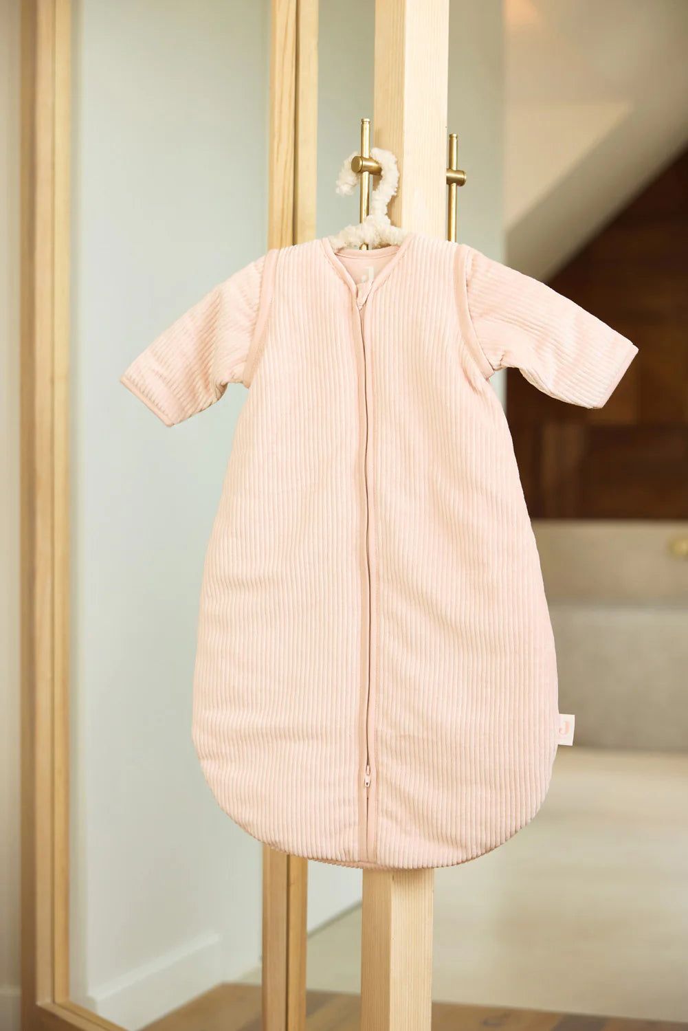Jollein slaapzak met afritsbare mouwen rib - Wild rose