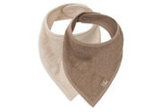 Jollein slab bandana 2pack - Milky coffee/ sand