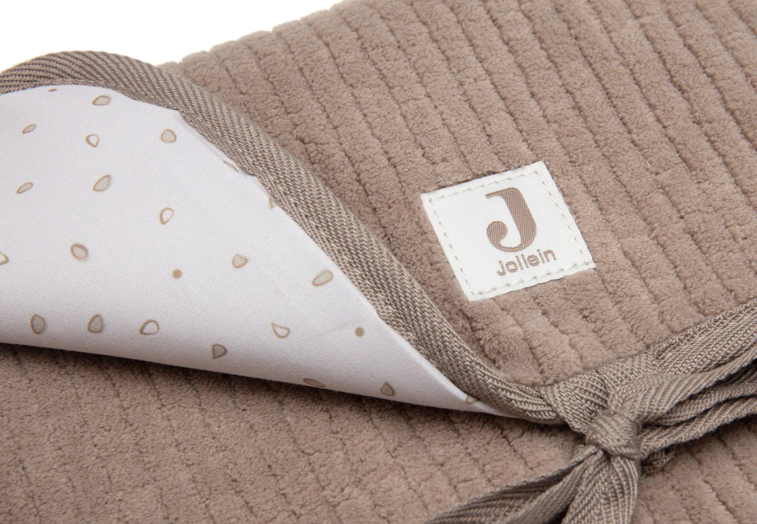 Jollein verschoningsmat met opbergvakken cloudy rib - Milky coffee