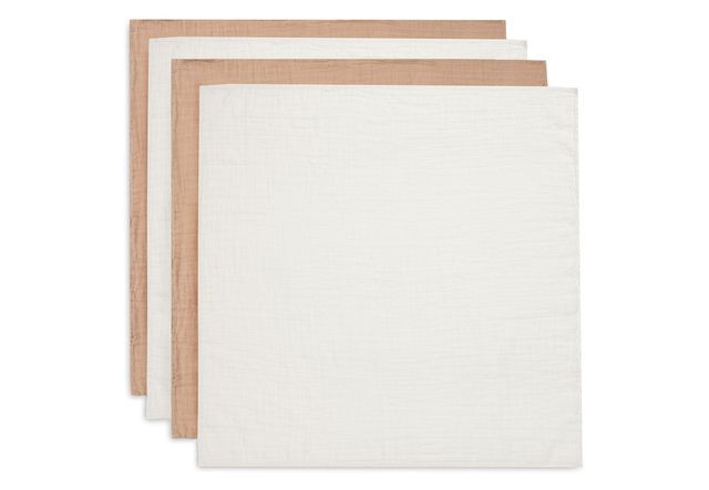 Jollein hydrofiele doeken 4-pack 70x70 - Biscuit / ivory