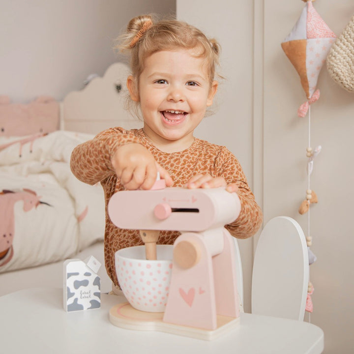 Label Label houten mixer - roze