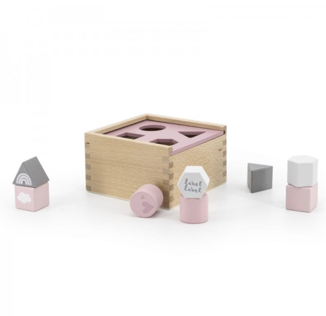 Label Label houten vormenstoof - roze