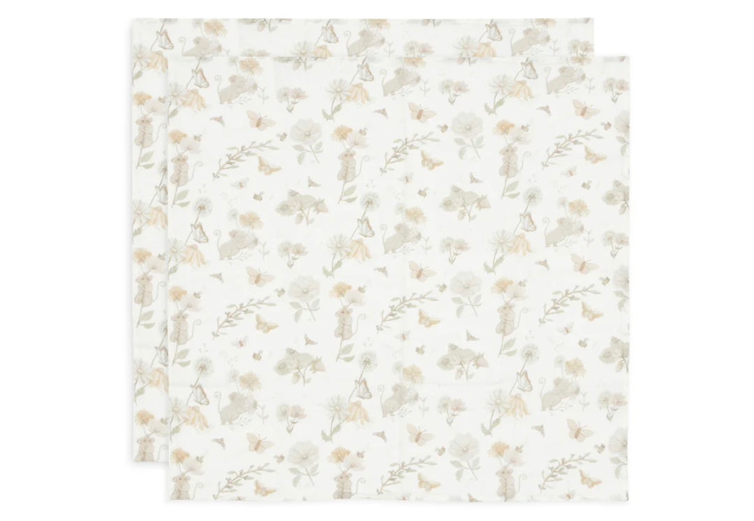 Jollein hydrofiele doek small 70x70 - Dreamy Mouse - 2 stuks