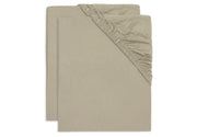 Jollein hoeslakens jersey 2-pack 60x120 - Olive green