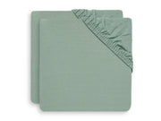 Jollein hoeslakens jersey 2-pack 60x120 - Ash green