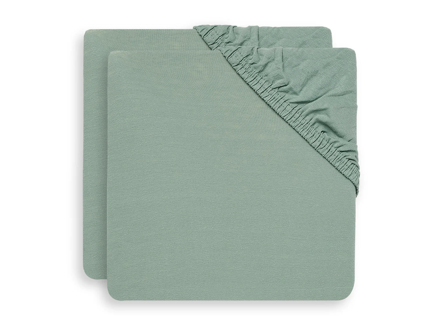 Jollein hoeslakens jersey 2pack - Ash green