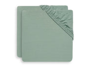 Jollein hoeslakens jersey 2pack - Ash green