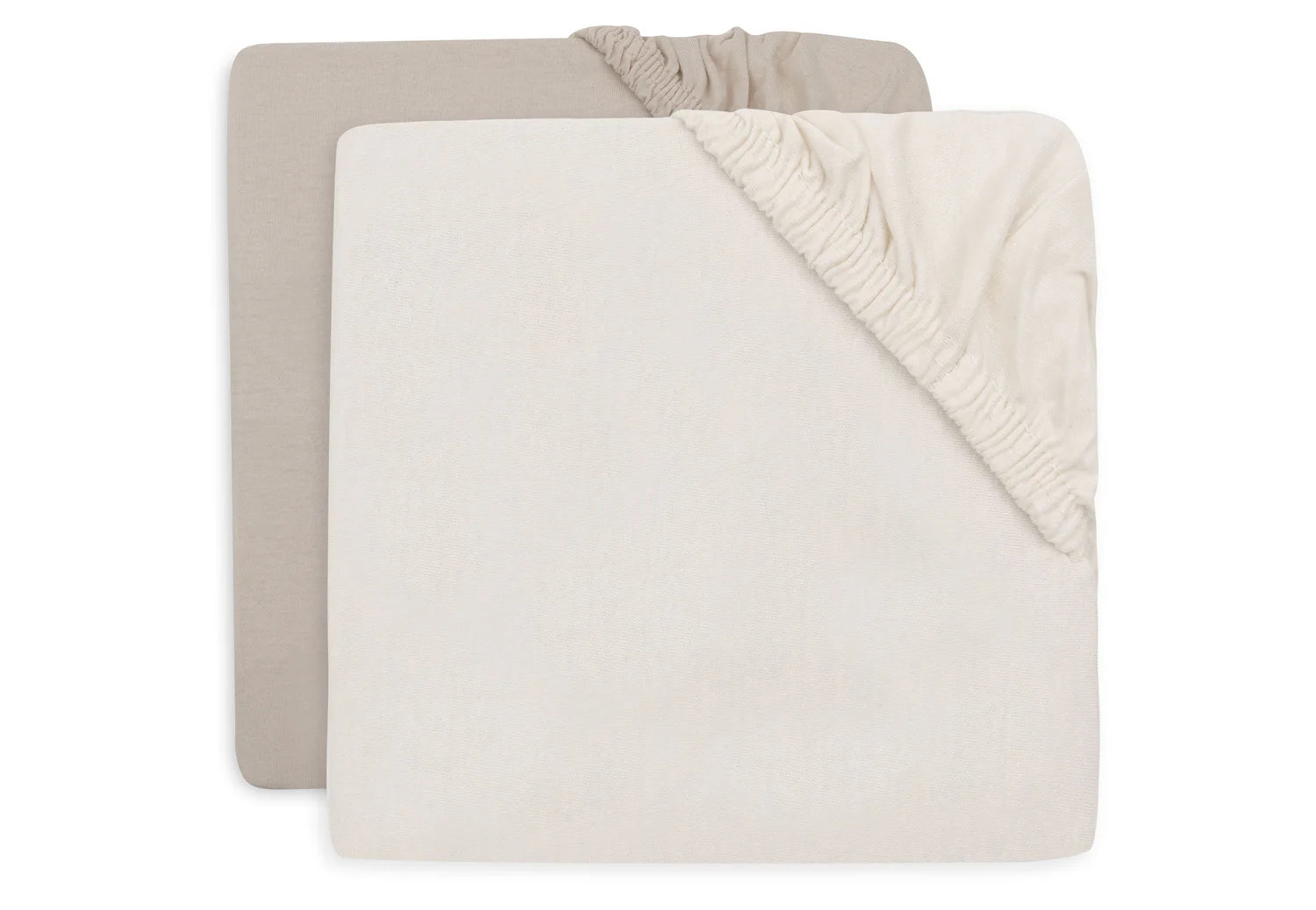 Jollein hoeslakens jersey 2-pack 60x120 - Nougat / Ivory