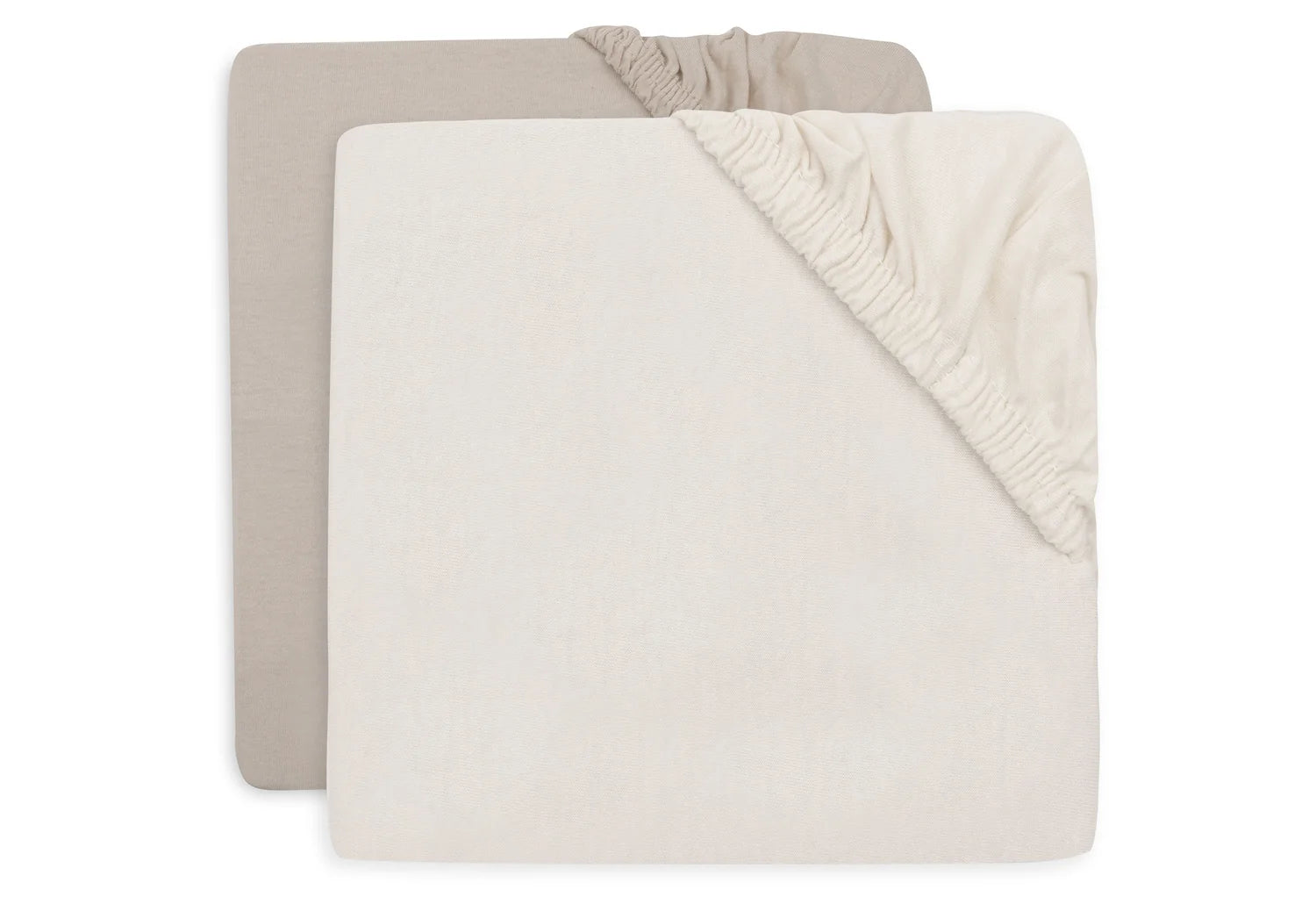 Jollein hoeslakens jersey 2pack - Oatmeal/ sand