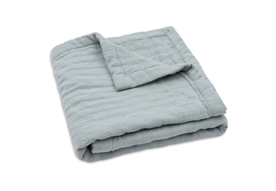 Wiegdeken hydrofiel 75x100cm Jacquard - Sea Green