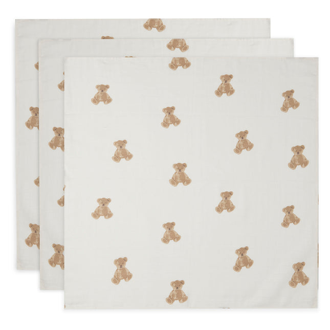 Jollein hydrofiele doeken 3-pack 70x70 - Teddybear