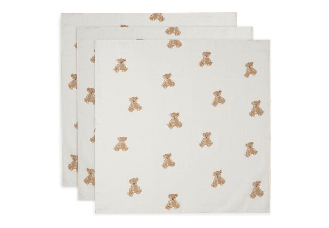 Jollein hydrofiele doeken 3-pack 70x70 - Teddybear