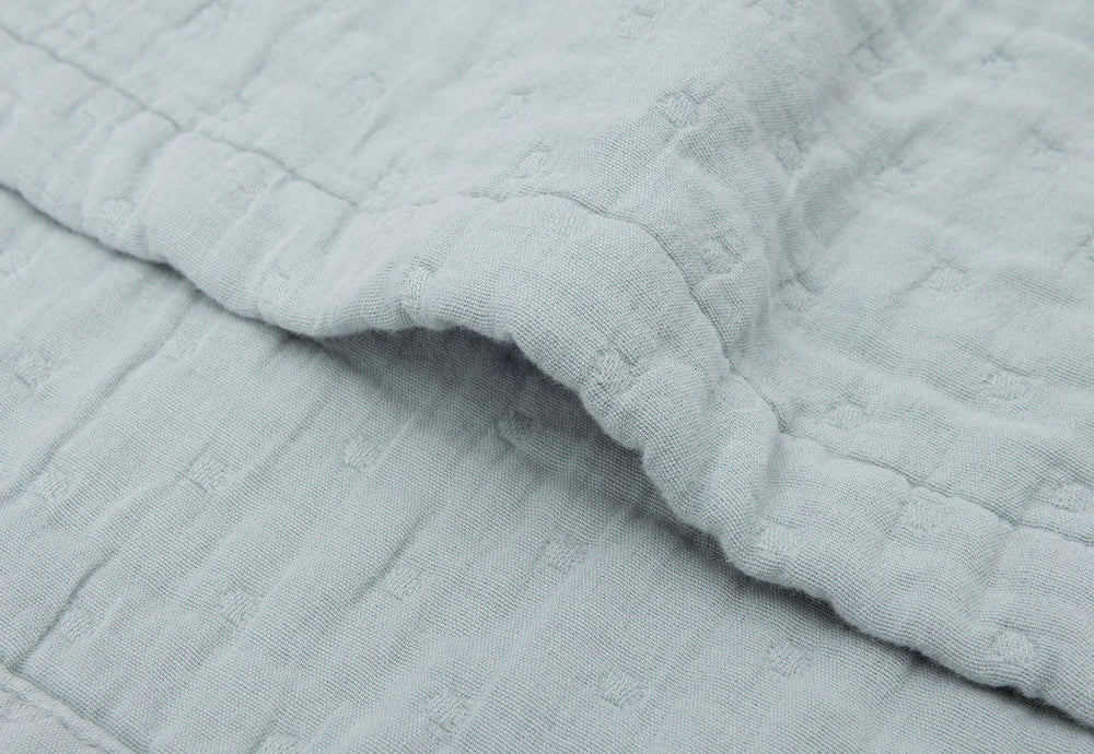 Wiegdeken hydrofiel 75x100cm Jacquard - Sea Green