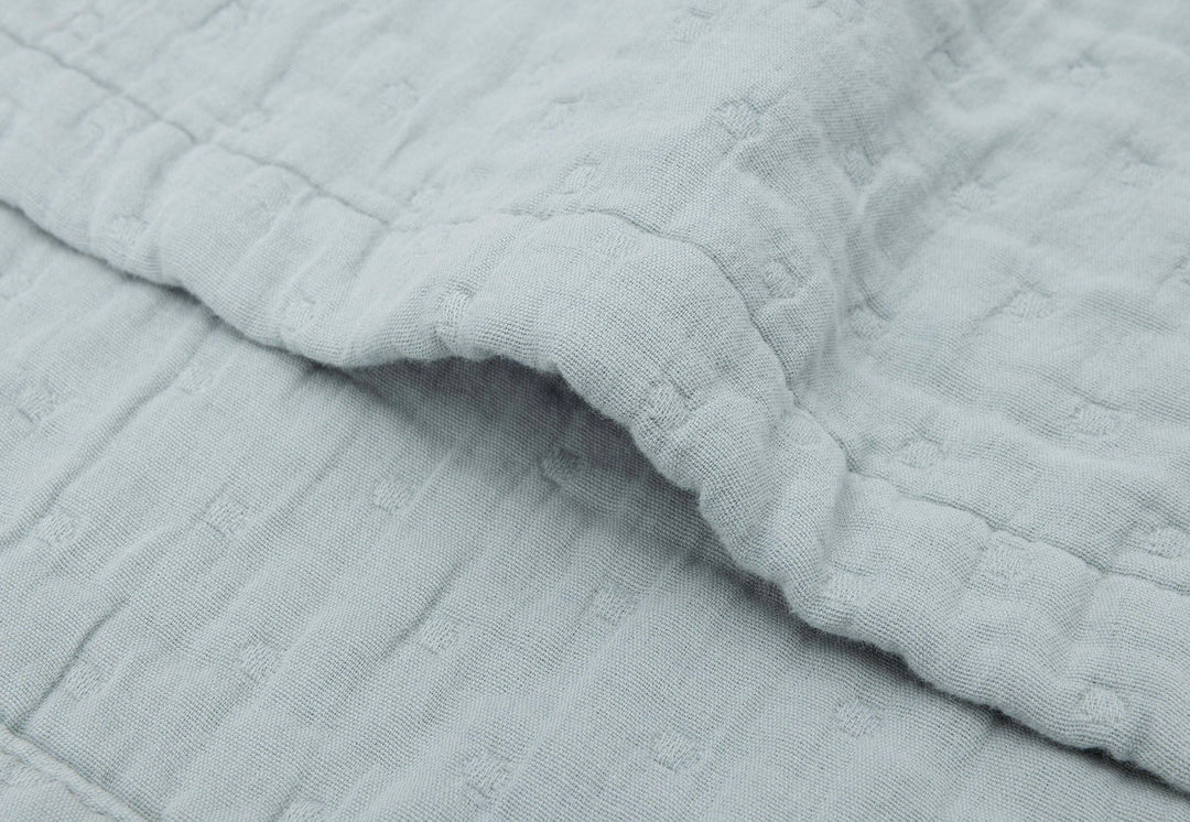 Wiegdeken hydrofiel 75x100cm Jacquard - Sea Green