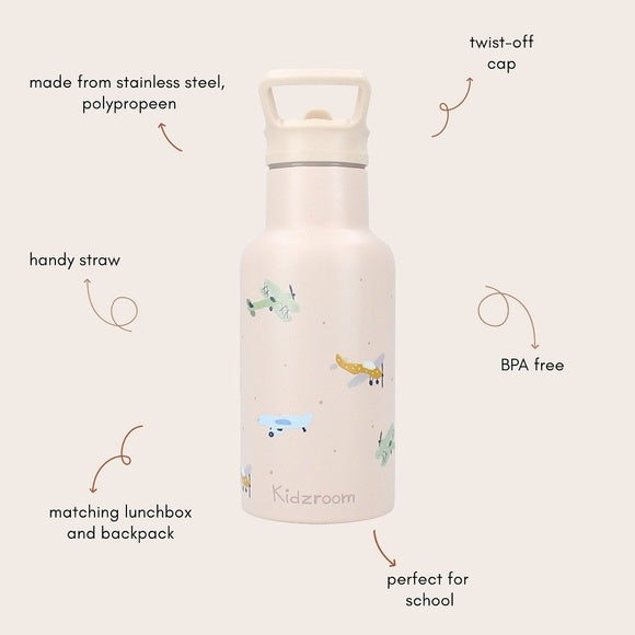 Kidzroom drinkfles 350ml small talk - Beige