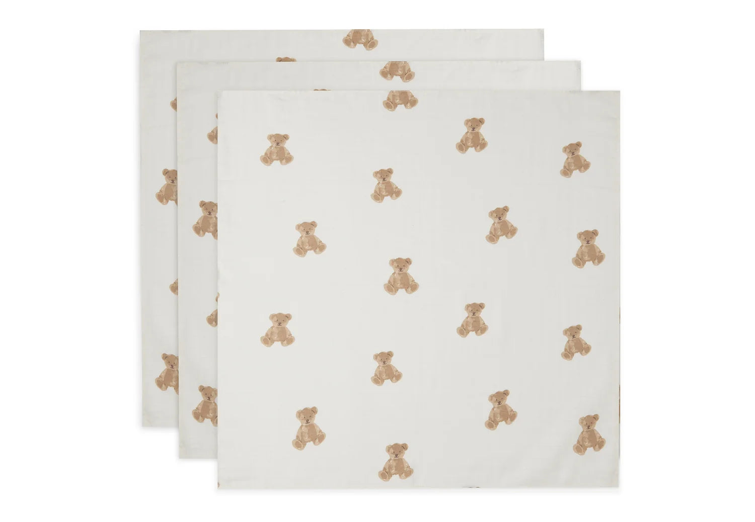 Jollein hydrofiele doeken 3pack 70x70 - Teddybear