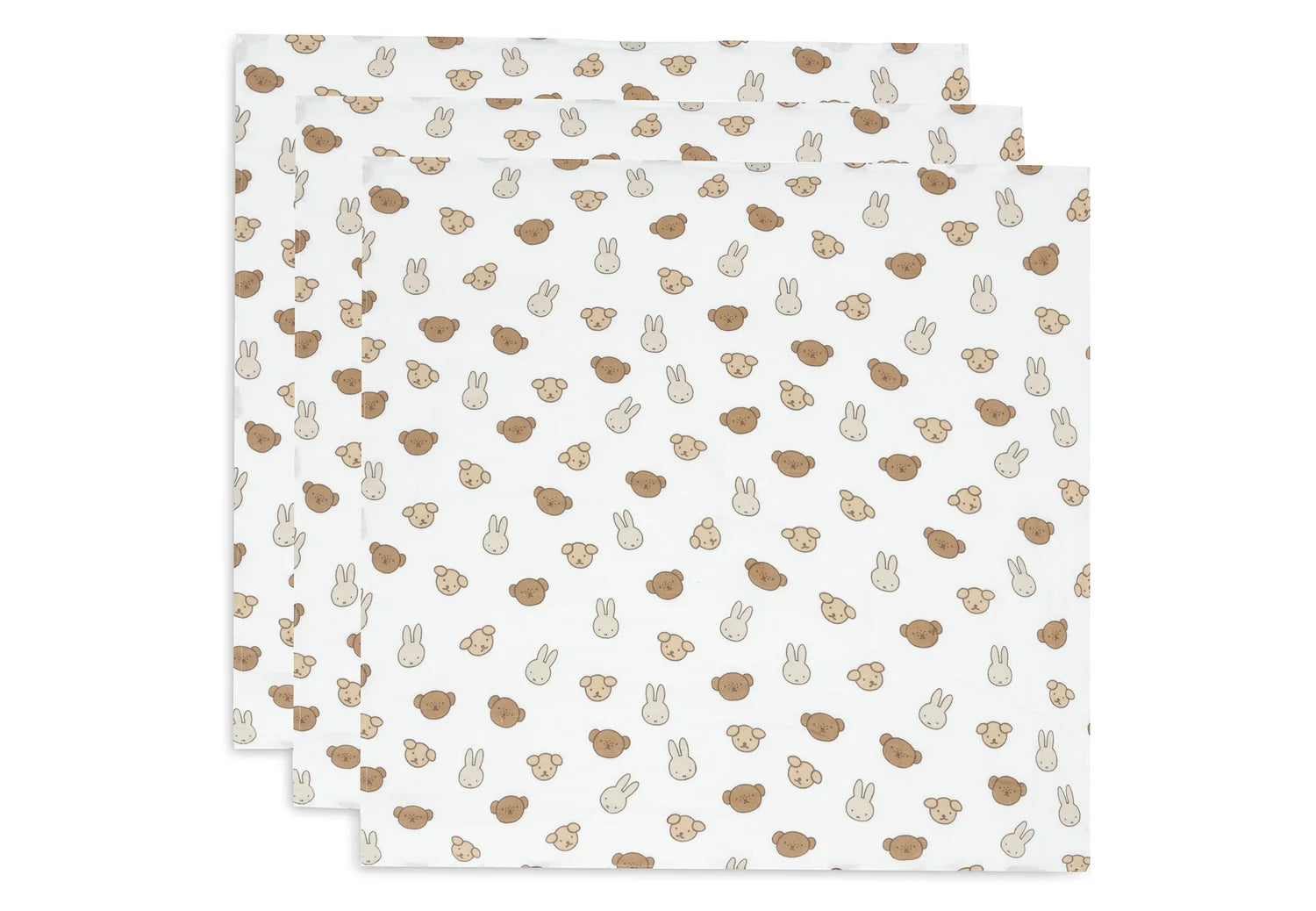 Jollein hydrofiele doeken 3pack 70x70 - Miffy and friends