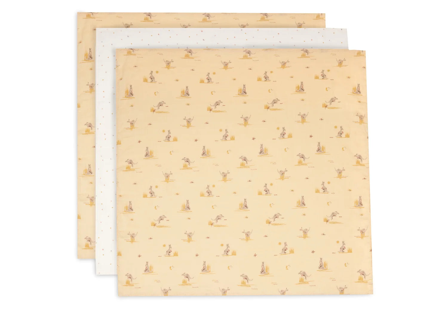 Jollein hydrofiele doeken 3pack 70x70 - Kangaroots