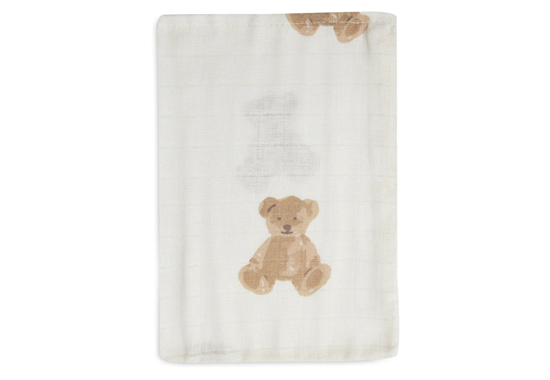 Jollein hydrofiele washandjes 3-pack - Teddybear