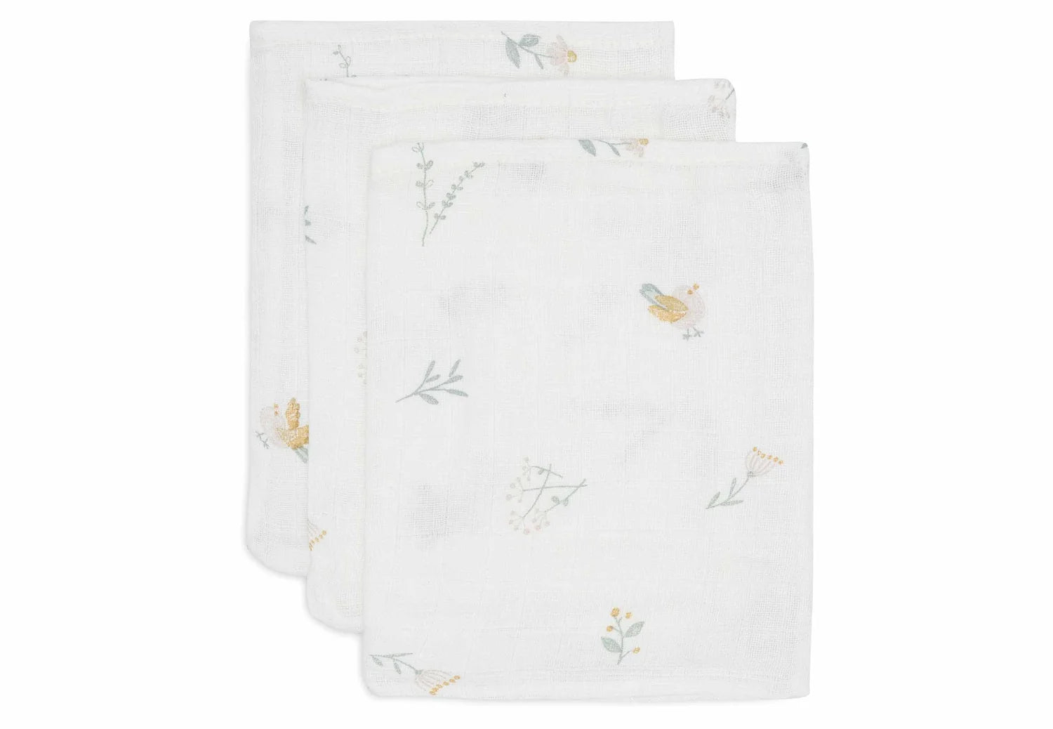 Jollein hydrofiele washandjes 3pack - Lovely birds