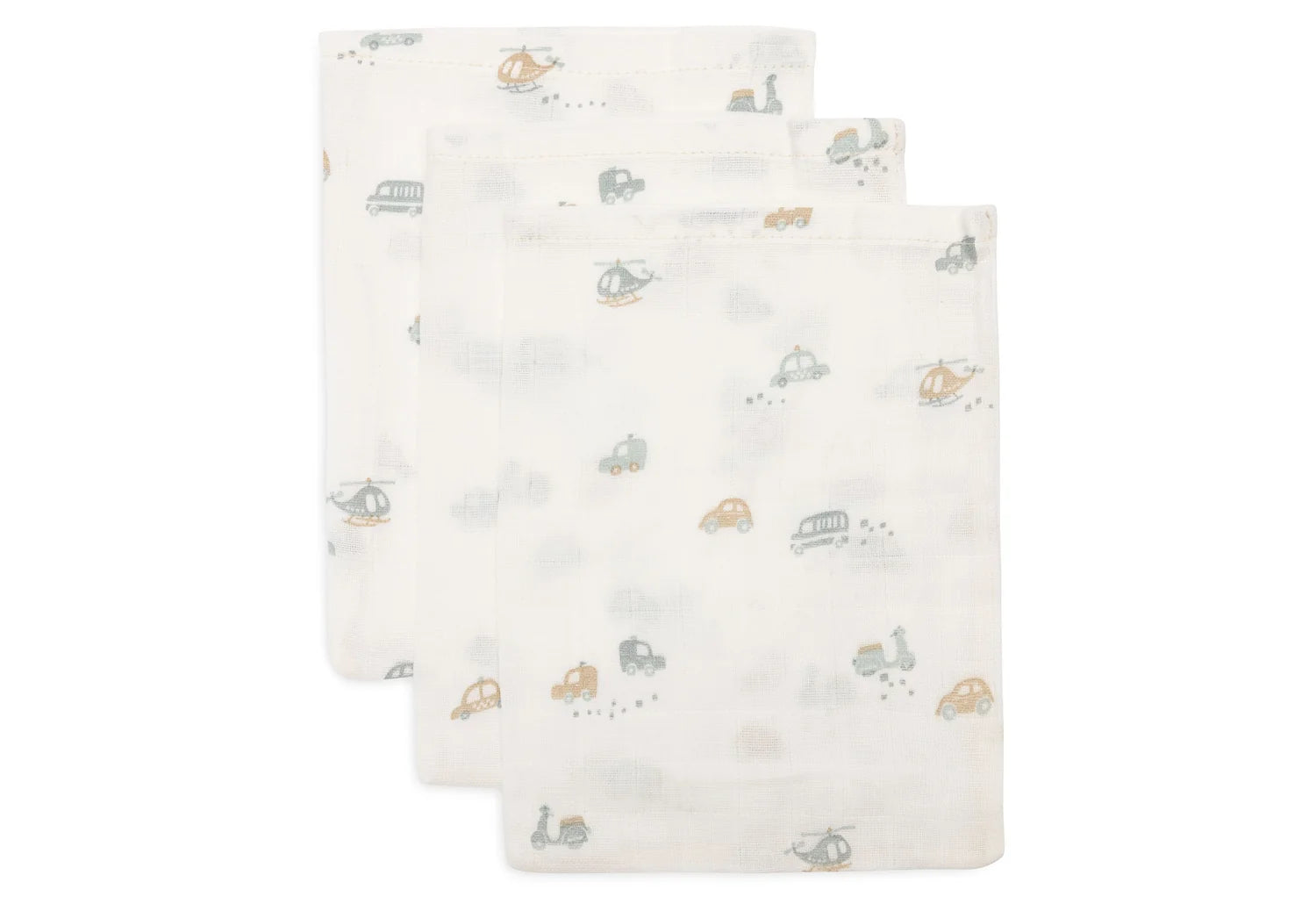 Jollein hydrofiele washandjes 3pack - On the go