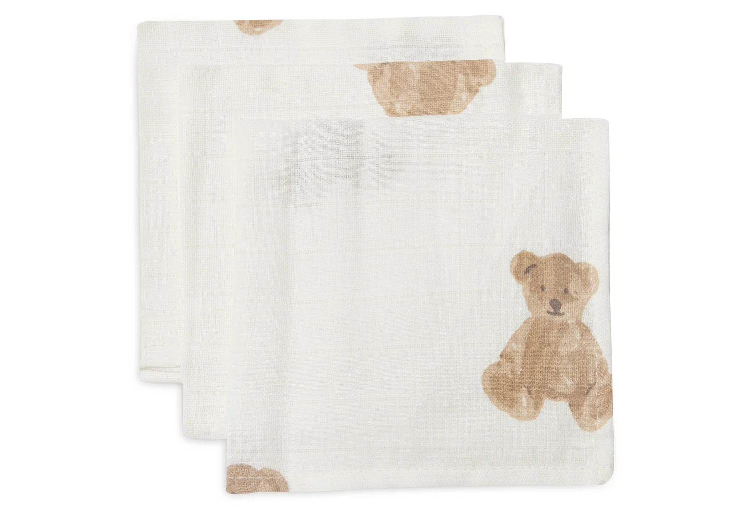 Jollein hydrofiele monddoekjes 3pack - Teddybear