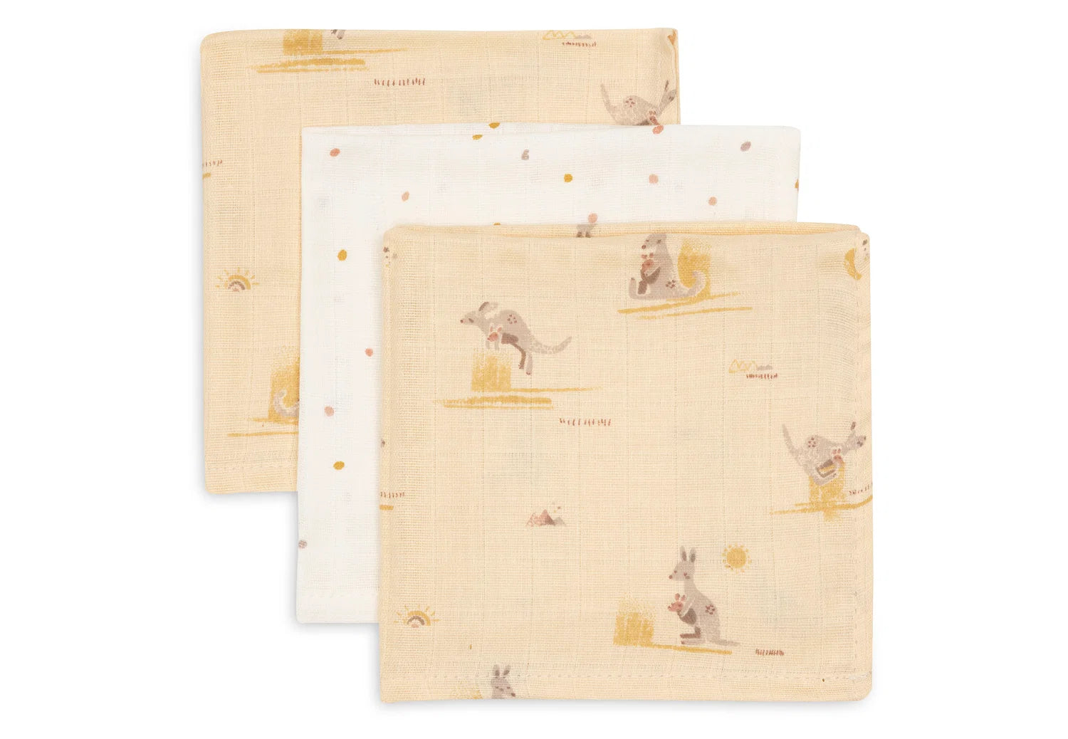 Jollein hydrofiele monddoekjes 3pack - Kangaroots