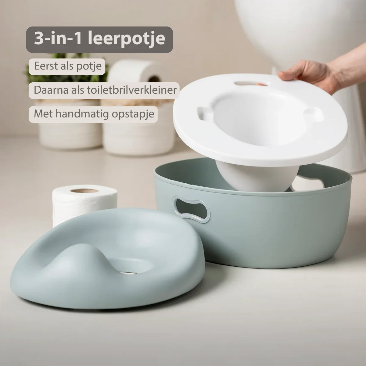 Nattou 3-in-1 leerpotje - Oudroze