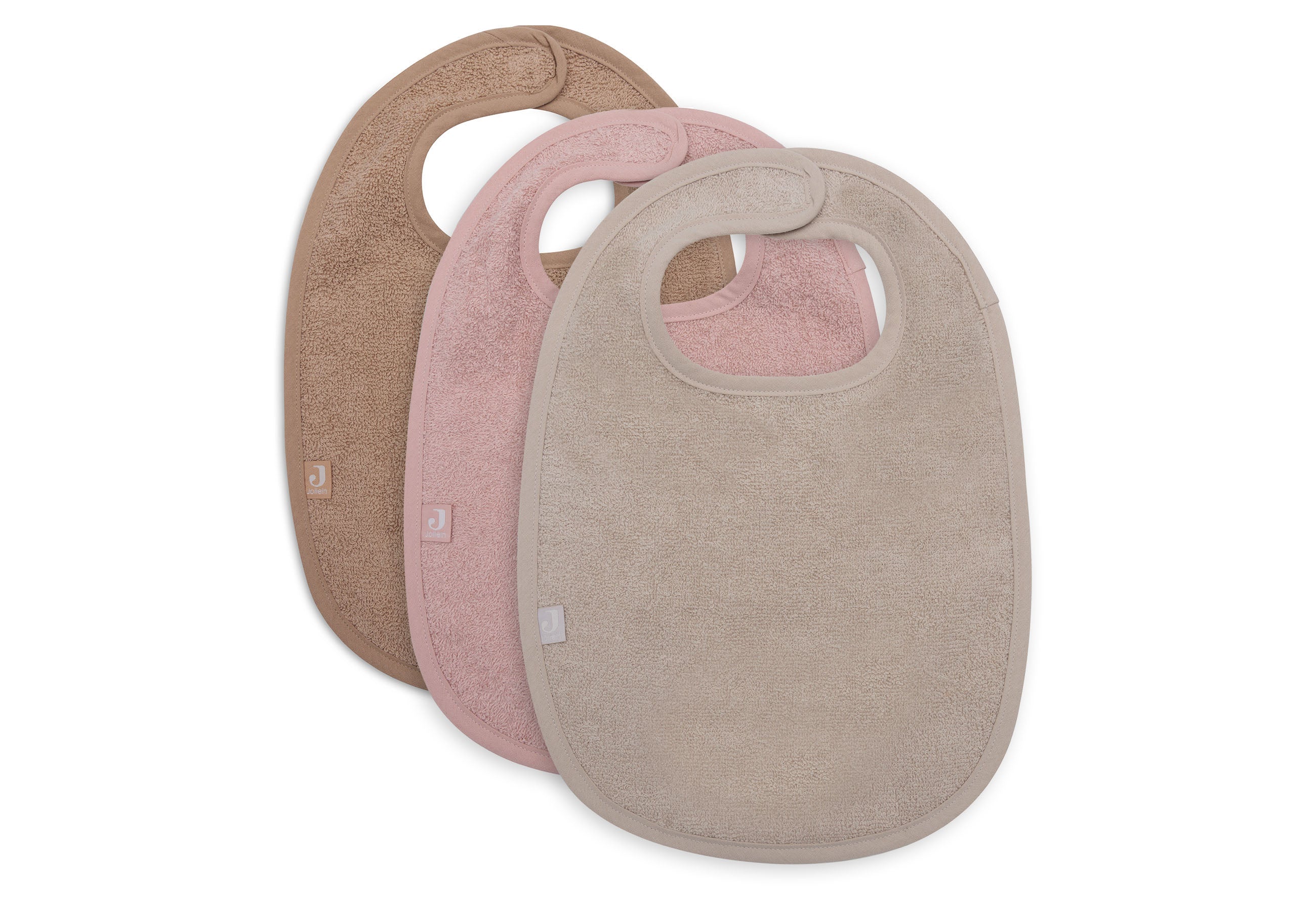 Jollein badstof slabbetjes 3-pack - Wild rose/ Nougat / Biscuit