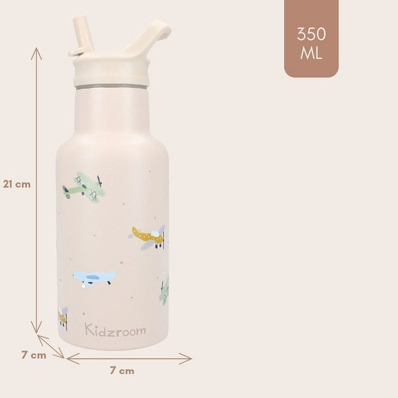 Kidzroom drinkfles 350ml small talk - Beige