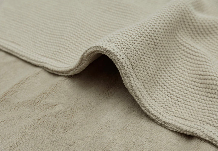 Jollein wiegdeken 75x100cm Basic Knit - Olive Green/Fleece