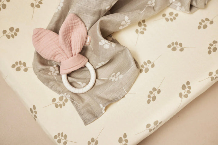 Jollein bijtring siliconen bunny ears - Wild Rose