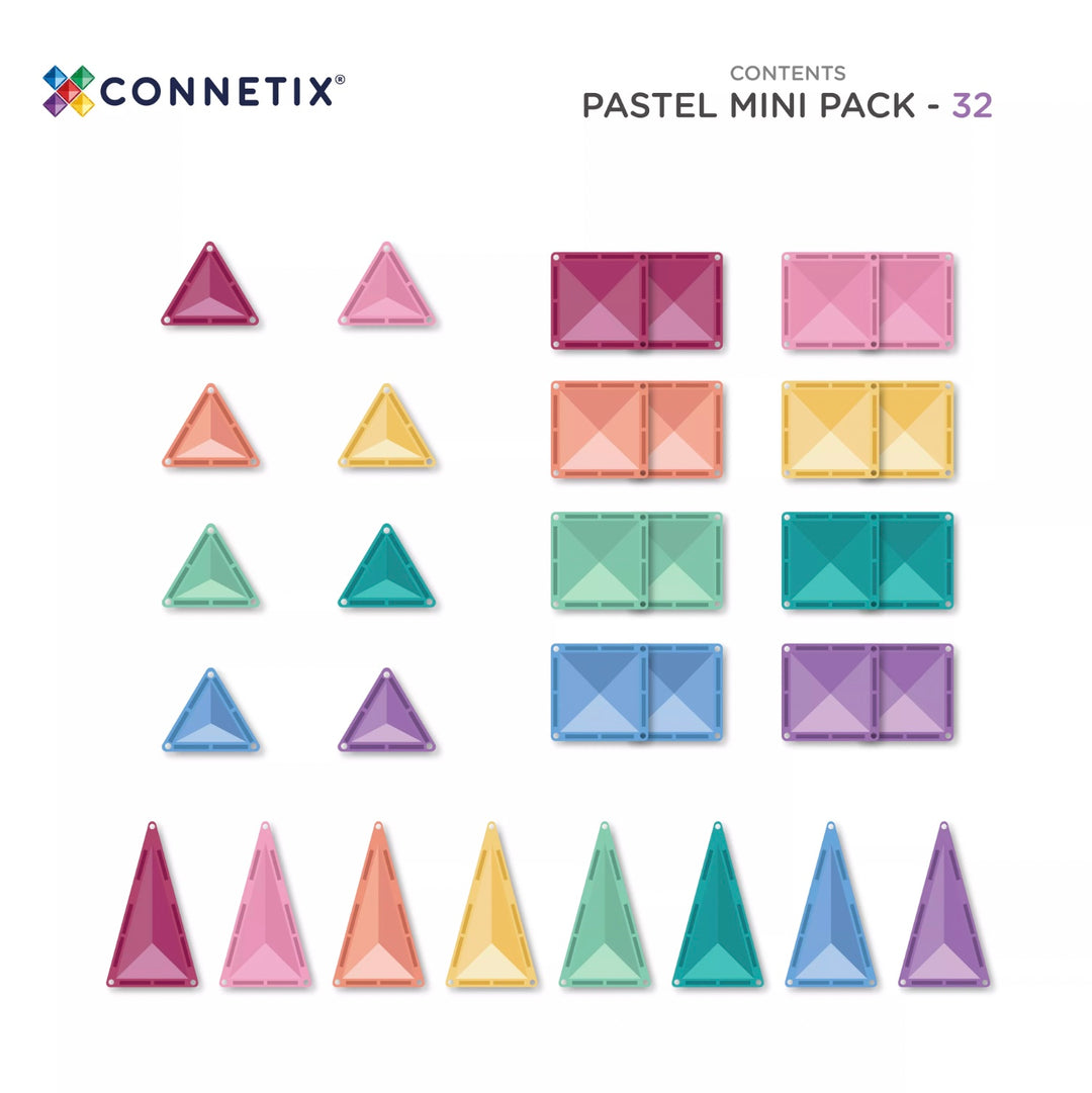 Connetix - magnetische tegels pastel mini pack 32 stuks
