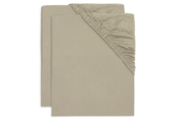 Jollein hoeslaken jersey 60x120cm - Olive Green - 2 Stuks
