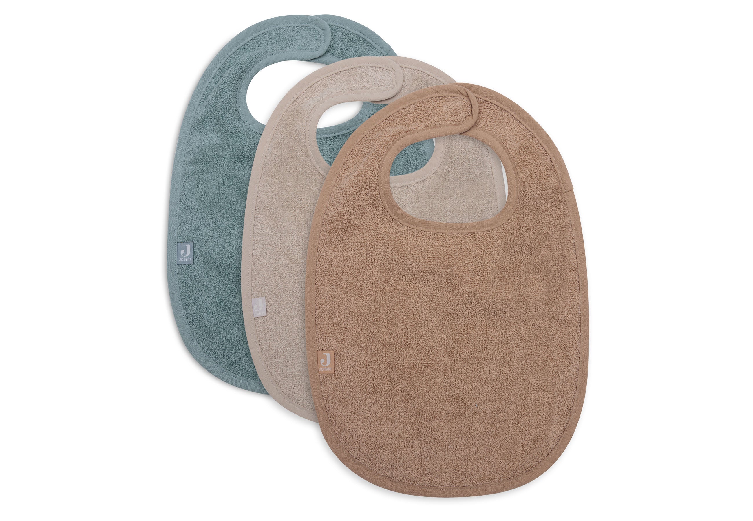 Jollein badstof slabbetjes 3-pack - Sea green/ Nougat / Biscuit