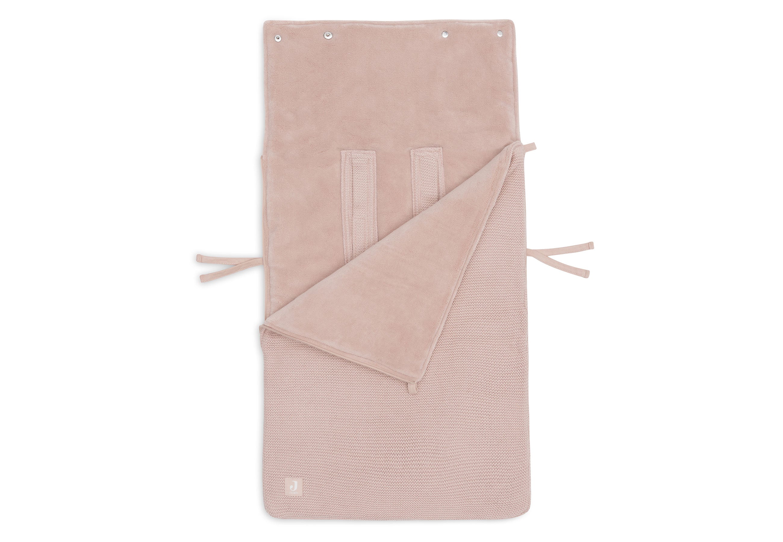 Jollein voetenzak groep 0+ 3/5 punts gordel basic knit - Wild rose