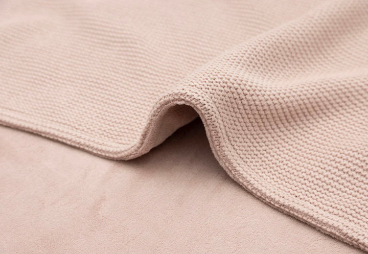 Jollein wiegdeken 75x100cm Basic Knit - Wild Rose/Fleece