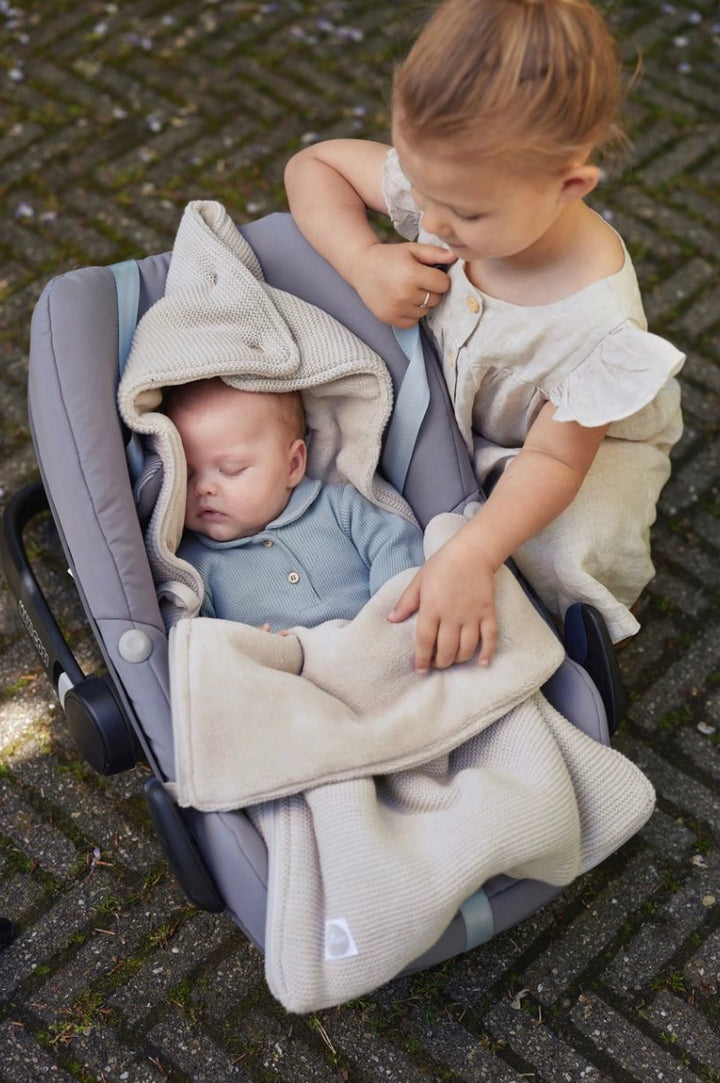 Jollein voetenzak groep 0+ 3/5 punts gordel basic knit - Nougat
