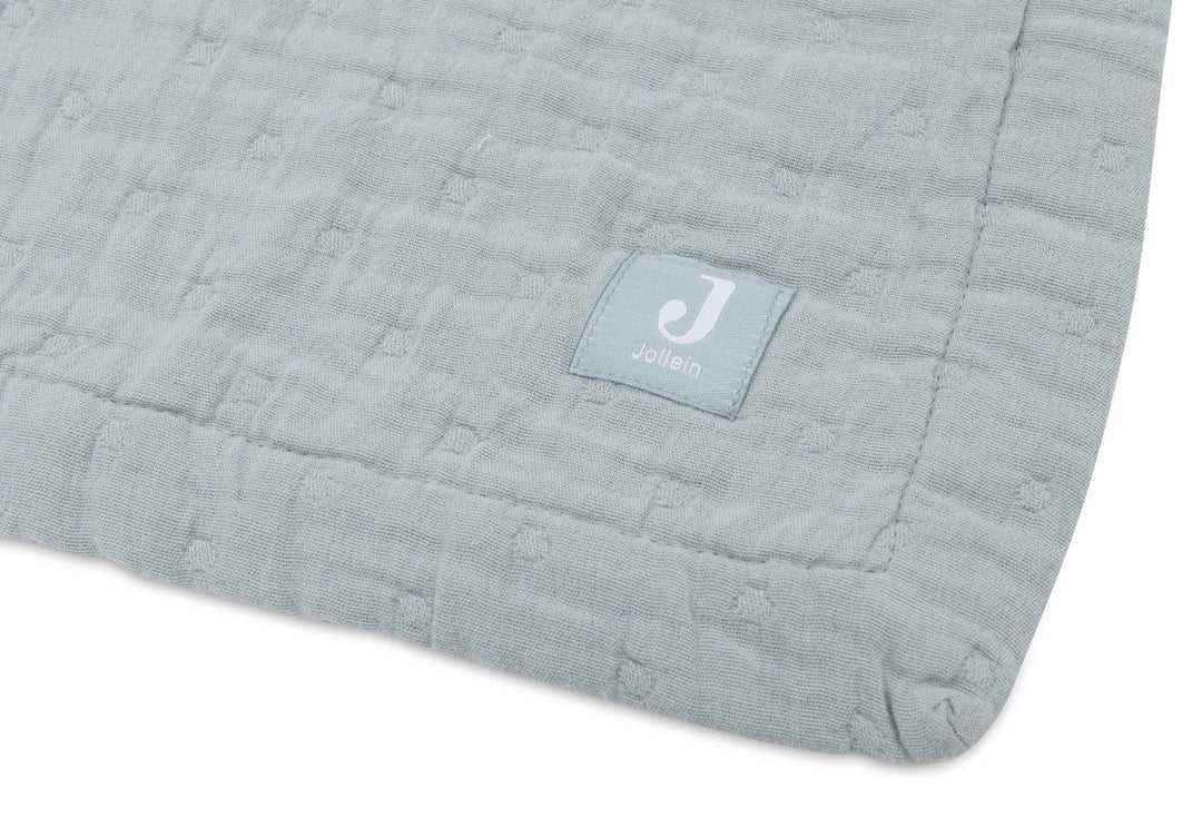 Wiegdeken hydrofiel 75x100cm Jacquard - Sea Green