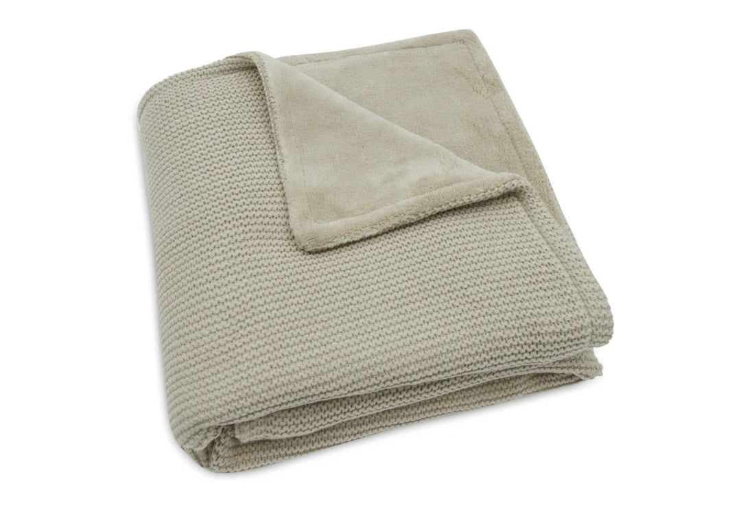 Jollein wiegdeken 75x100cm Basic Knit - Olive Green/Fleece