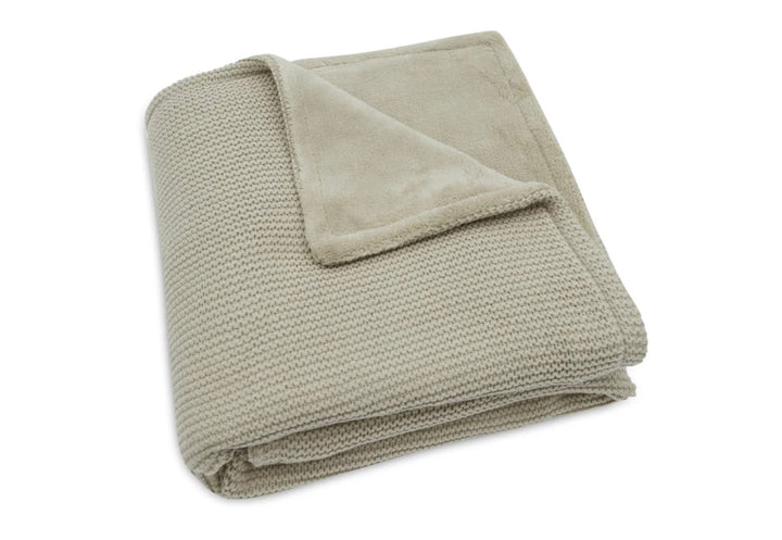 Jollein wiegdeken 75x100cm Basic Knit - Olive Green/Fleece