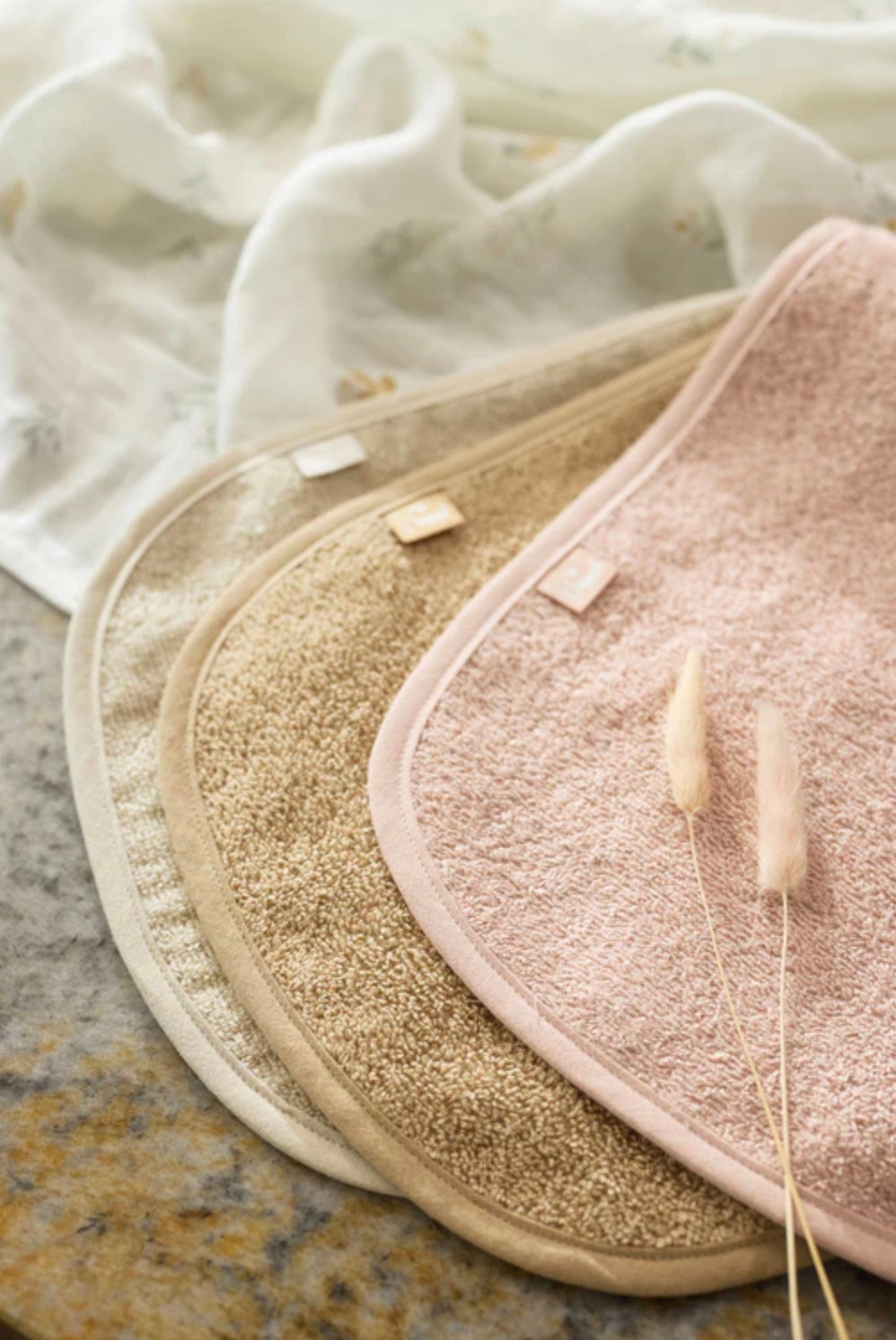 Jollein slab badstof - Wild rose/ Nougat/ Biscuit 3 stuks