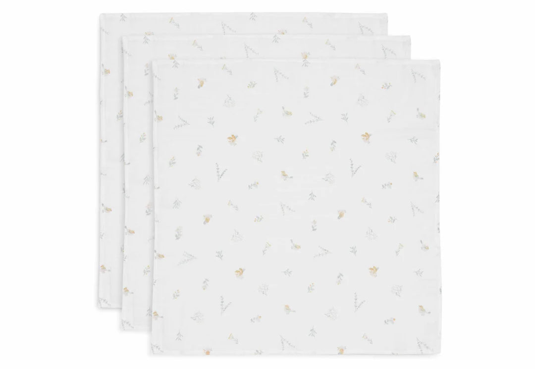 Jollein hydrofiele doek small 70x70 - Lovely Birds - 3 stuks