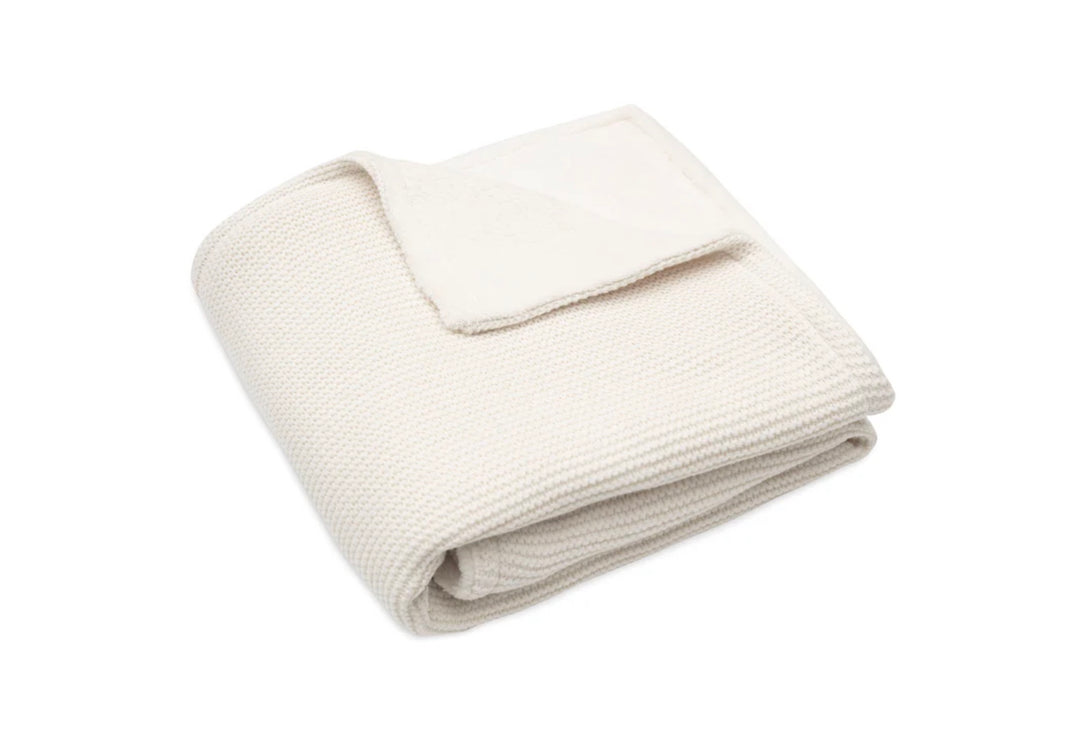 Jollein wiegdeken 75x100cm Basic Knit - Ivory/coral Fleece