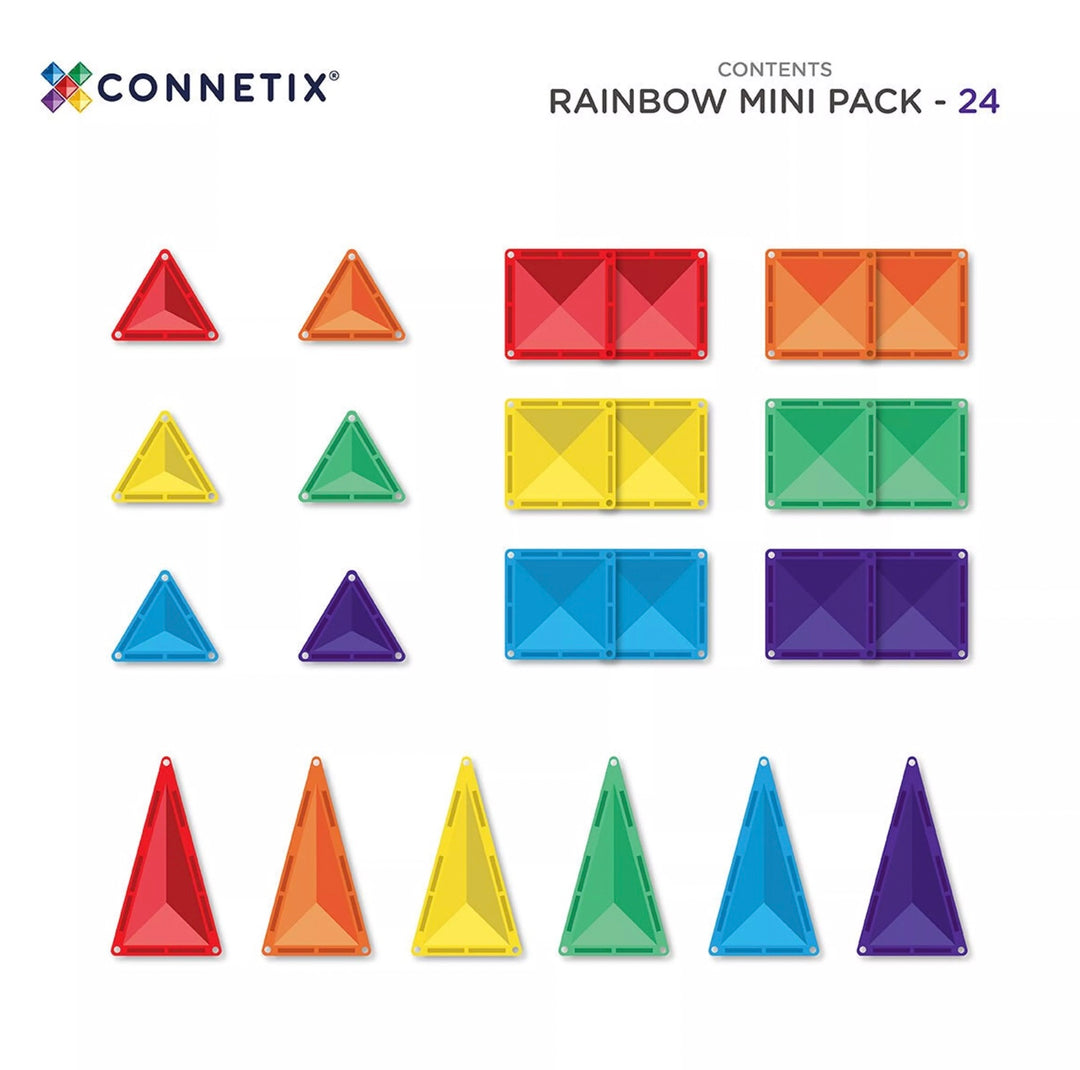 Connetix - magnetische tegels regenboog mini pack 24 stuks