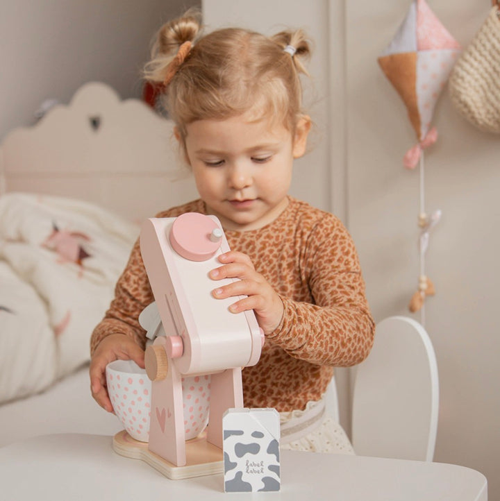 Label Label houten mixer - roze