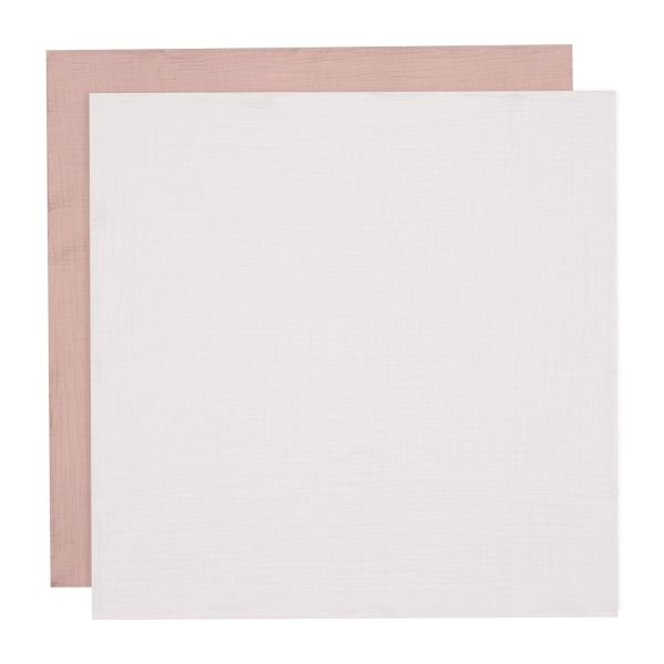 Jollein hydrofiele doeken 4-pack 70x70 - Wild rose / ivory