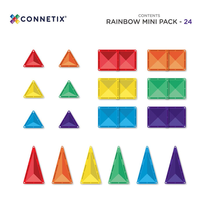 Connetix magnetische tegels regenboog minipack 24stuks