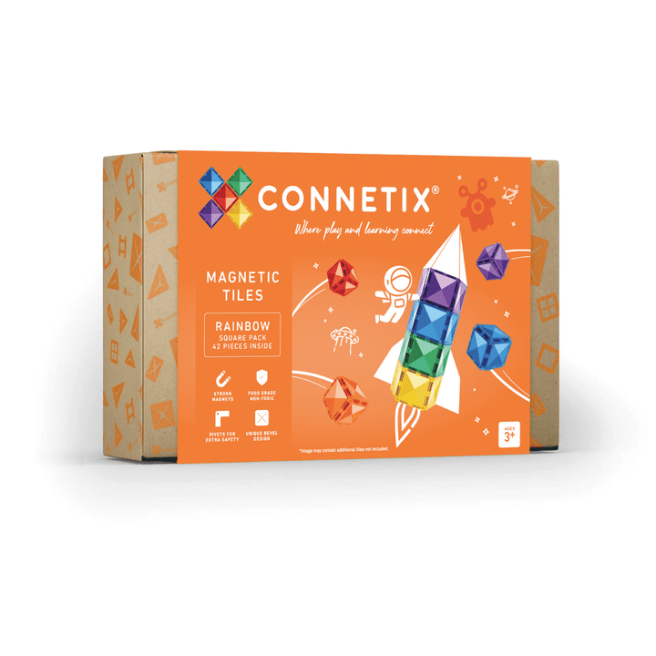 Connetix magnetische tegels square regenboog 42stuks